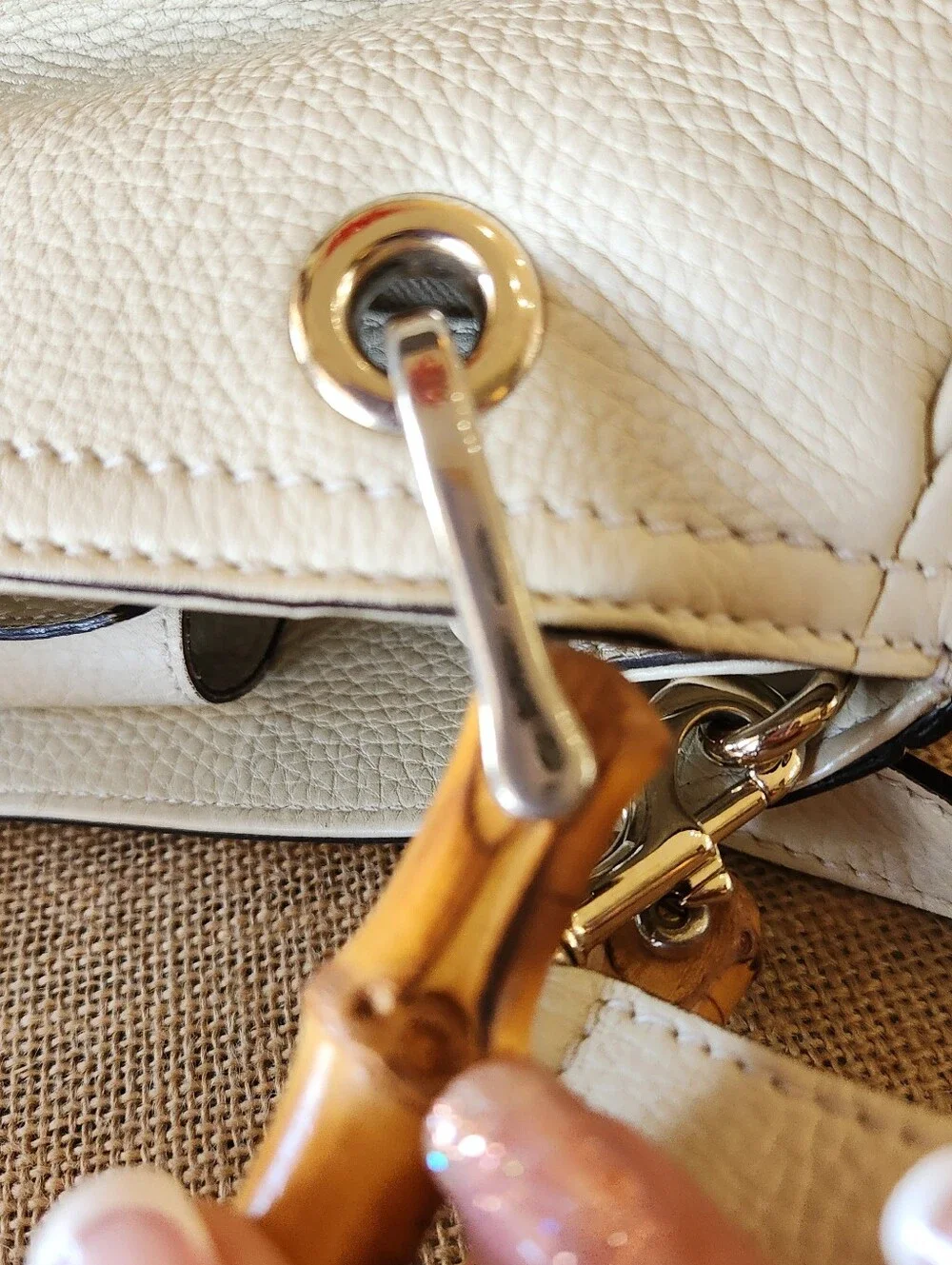 Gucci Bamboo Top Handle W/ Long Strap Measures 12